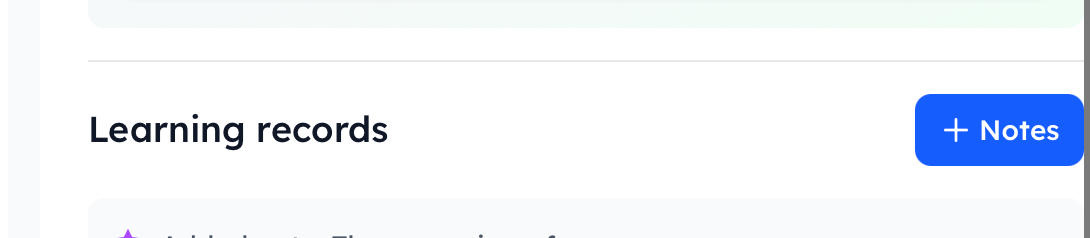 Learning records entry